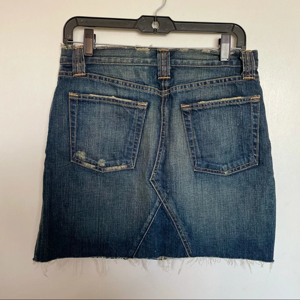 J. Crew Distressed Denim Mini Skirt - Size 28 - Picture 3 of 8
